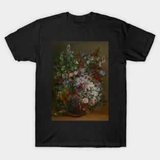 Bouquet of Flowers in a Vase - Gustave Courbet T-Shirt